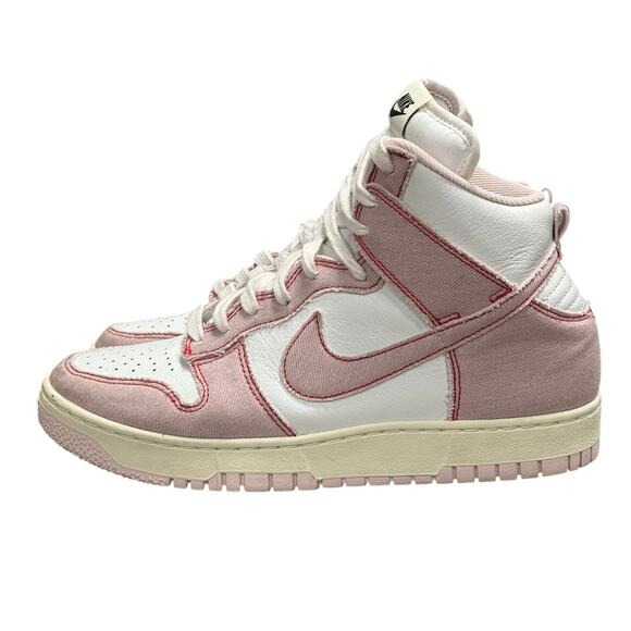 Nike Dunk High Vintage 1985 Barely Rose and White EUC